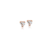 Heart 5mm Cubic Zirconia Solitaire Stud Earring - CHOMEL