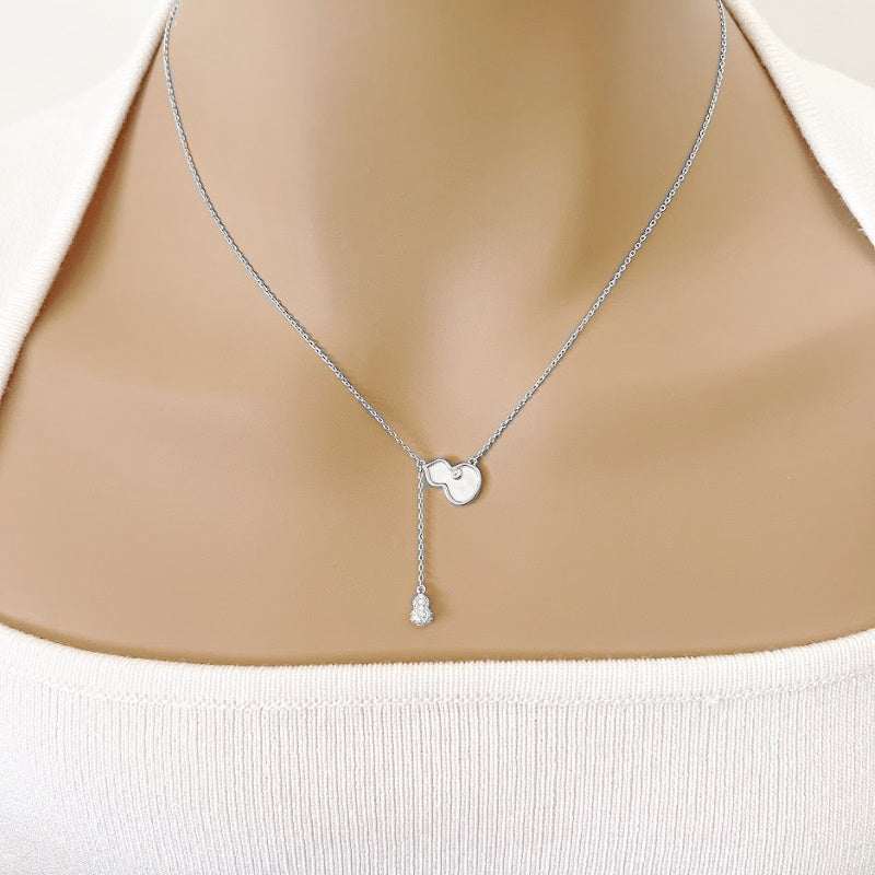 Gourd-Hulu Cubic Zirconia Necklace - Unique Jewelry with Sparkling