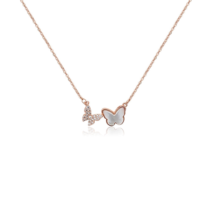 Butterfly Mother of Pearl Necklace - CHOMEL