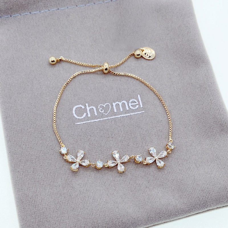 花立方氧化锆手链