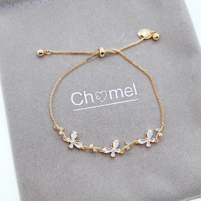 花立方氧化锆手链