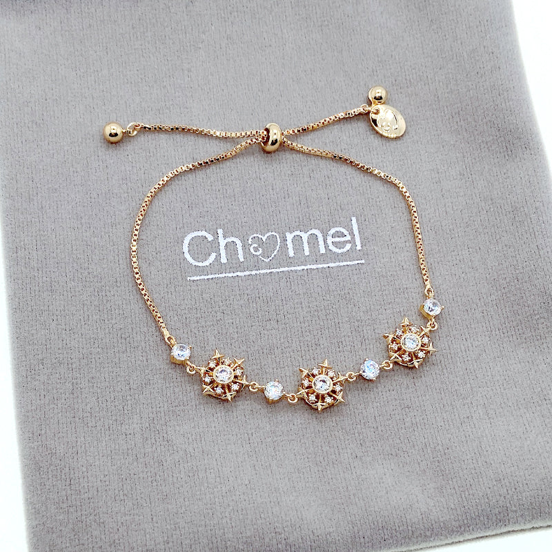 花立方氧化锆手链