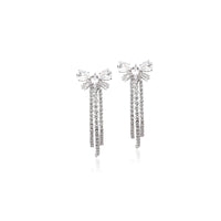 Ribbon Cubic Zirconia Earrings - CHOMEL