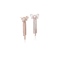 Ribbon Cubic Zirconia Earrings - CHOMEL