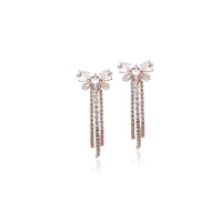 Ribbon Cubic Zirconia Earrings - CHOMEL