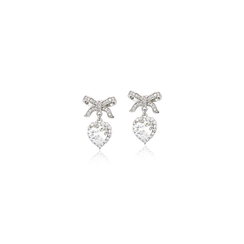 Ribbon Cubic Zirconia Earrings - CHOMEL