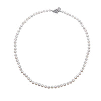 Freshwater pearl 17 inch necklace with flower rhodium clasp