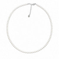 Freshwater pearl choker necklace with lustrous roundish pearls on wire