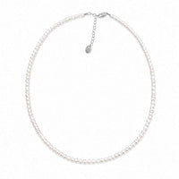 Freshwater pearl wire choker necklace with rhodium clasp