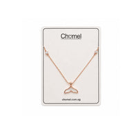 Mermaid tail cubic zirconia necklace with mother of pearl pendant in rosegold finish