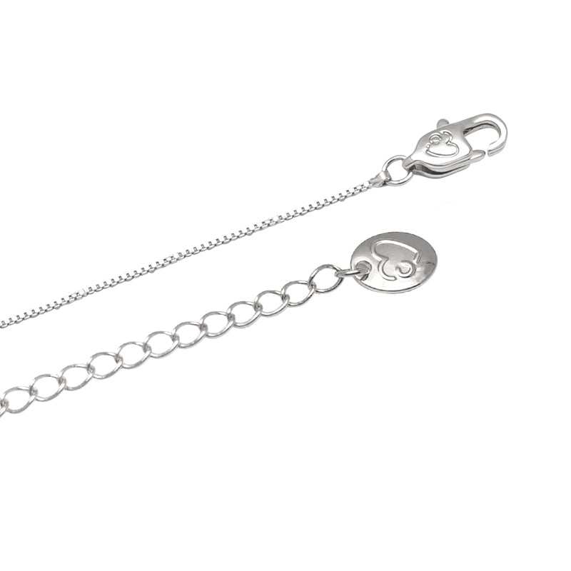 Peanut Cubic Zirconia Necklace with simulated pearl and rhodium plated finish