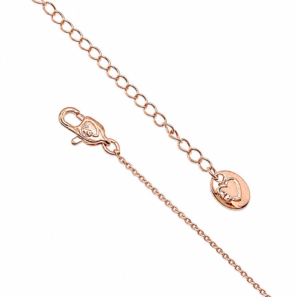 Gourd-Hulu cubic zirconia bracelet with rosegold plating and adjustable chain
