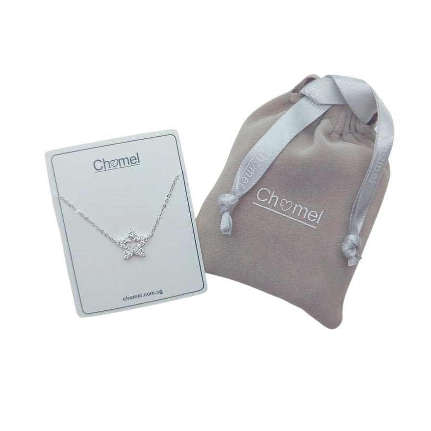 Star Pendant Necklace in silver-tone metal with a clear stone star charm on a delicate chain
