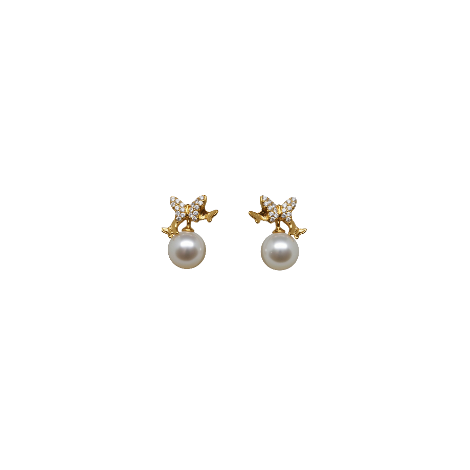 Freshwater Pearl & Cubic Zirconia Earrings