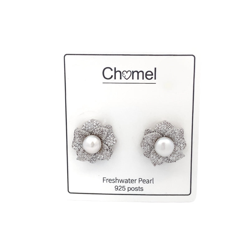Flower Freshwater Pearl Earrings - CHOMEL