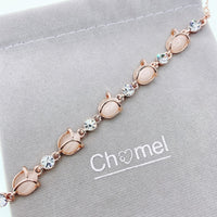 Flower Simulated Moonstone Bracelet.