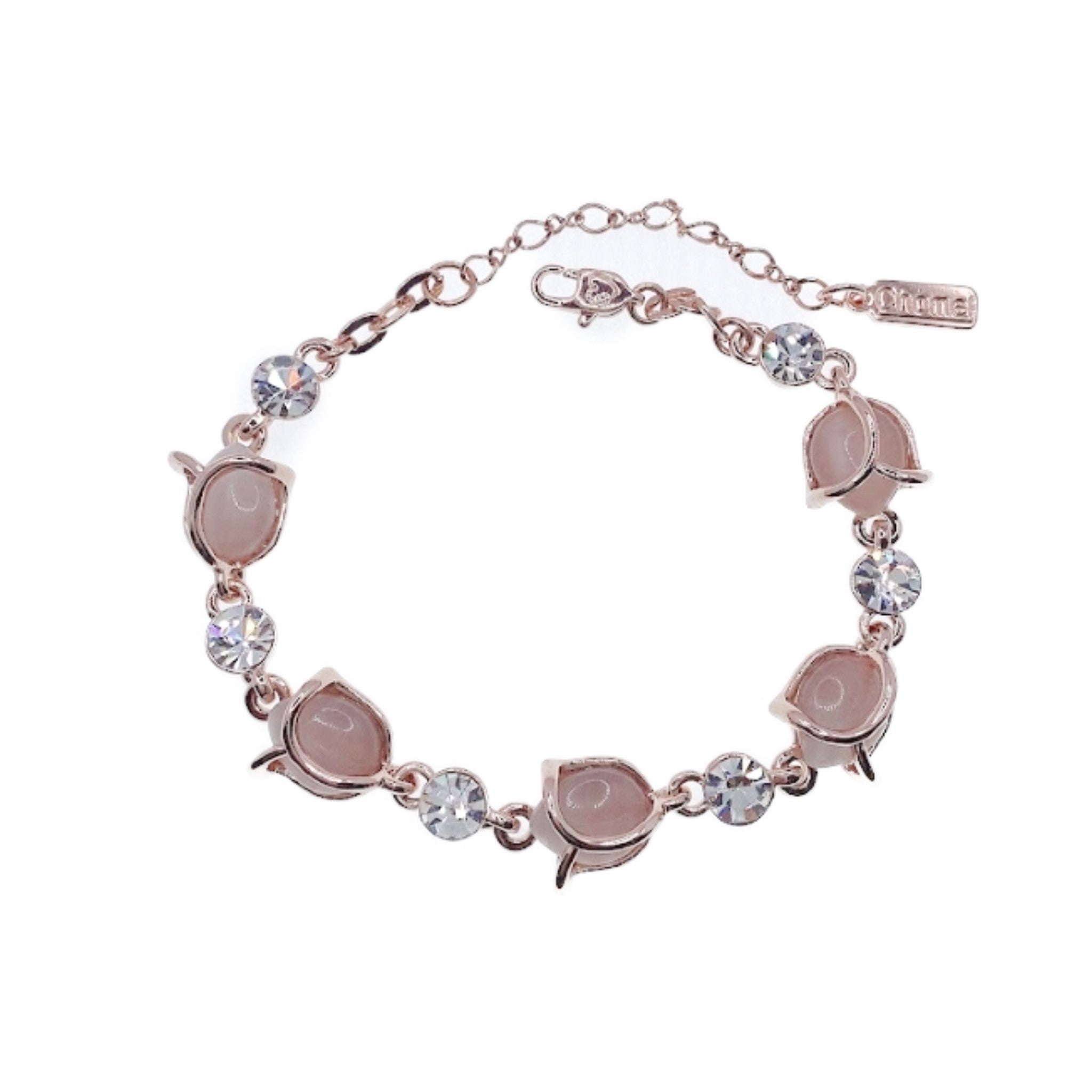 Flower Simulated Moonstone Bracelet.