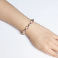 Flower Simulated Moonstone Bracelet.