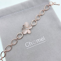 Butterfly Simulated Moonstone Bracelet.