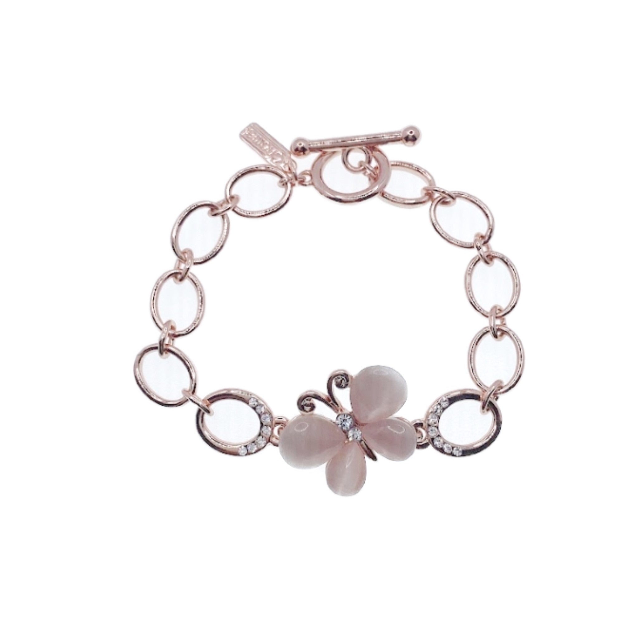 Butterfly Simulated Moonstone Bracelet.