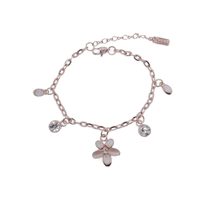 Flower Simulated Moonstone Bracelet.
