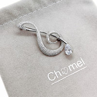 Music Note Cubic Zirconia Brooch.