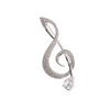 Music Note Cubic Zirconia Brooch.
