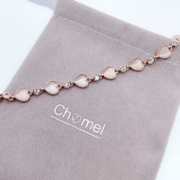 Heart Simulated Moonstone Bracelet.