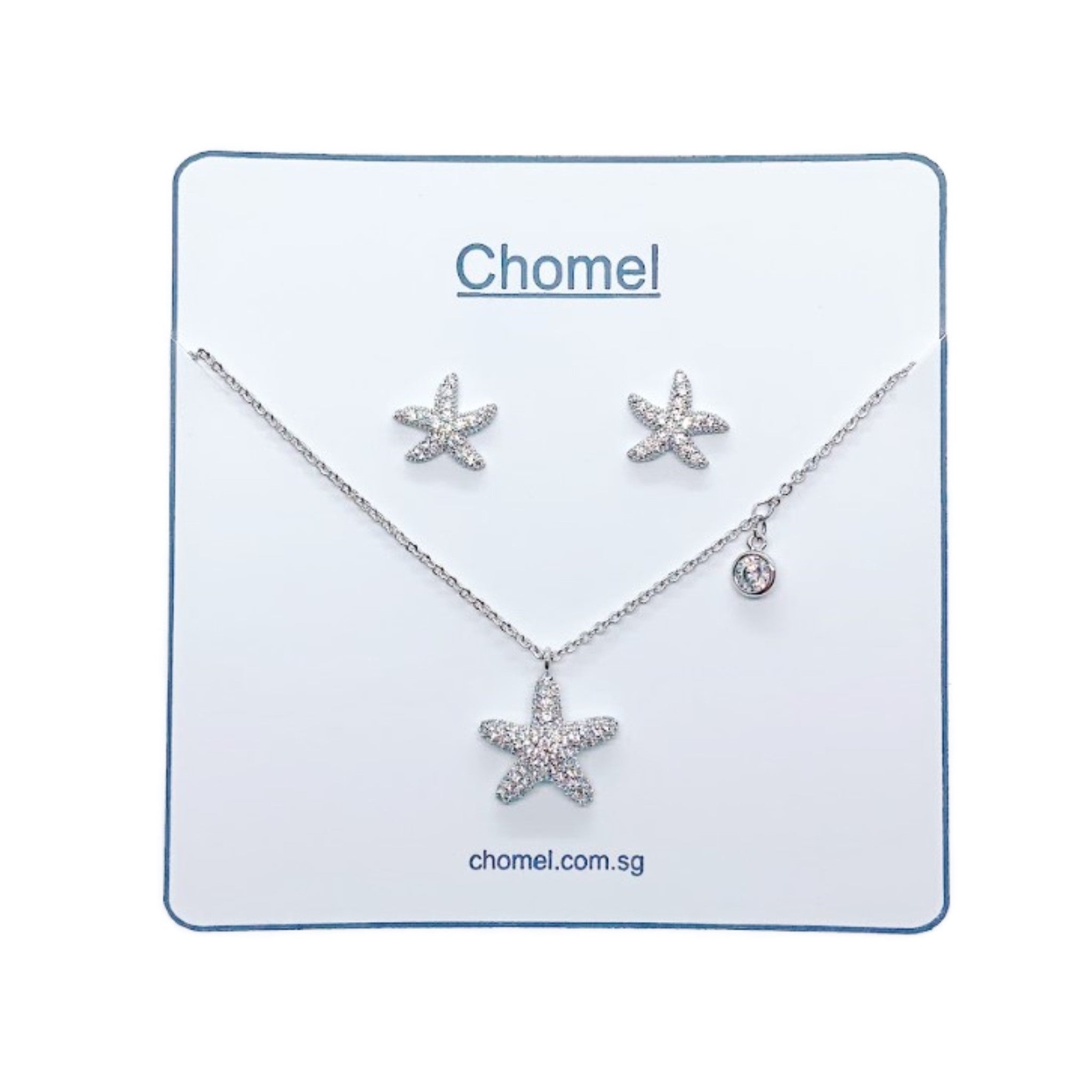 Starfish Cubic Zirconia Necklace & Earrings Set.