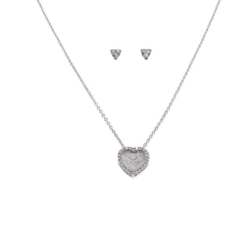 Cubic Zirconia Heart Set - CHOMEL