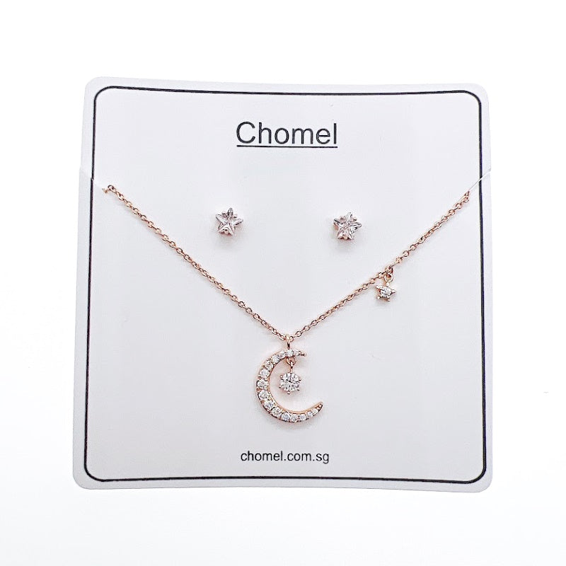 Moon & Star Cubic Zirconia Set - CHOMEL