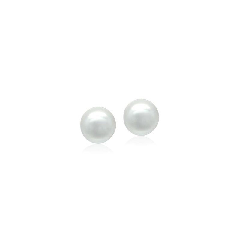 Simulated Pearl 12mm Button Earring.