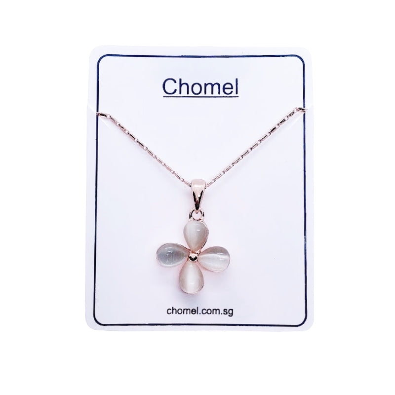 Flower Simulated Moonstone Necklace.