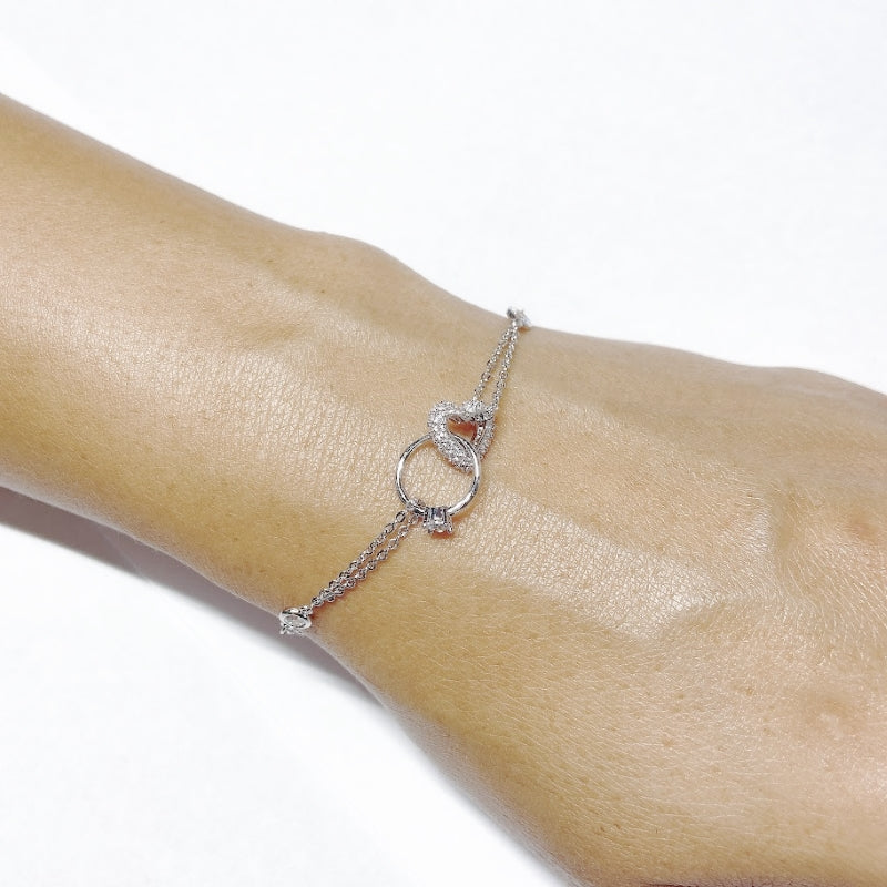 Heart & Ring Cubic Zirconia Bracelet.