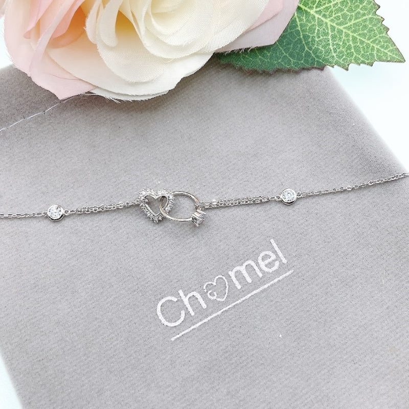 Heart & Ring Cubic Zirconia Bracelet.