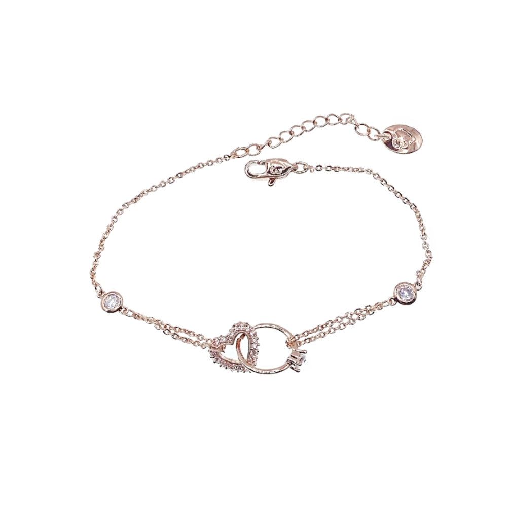 Heart & Ring Cubic Zirconia Bracelet.