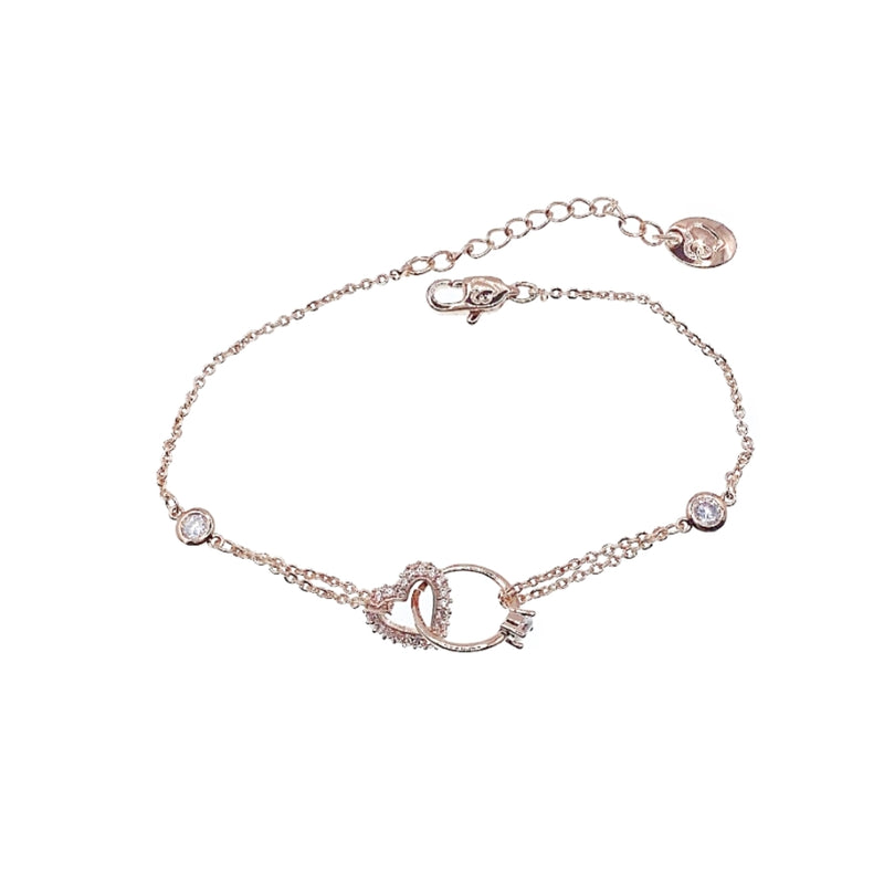 Heart & Ring Cubic Zirconia Bracelet.