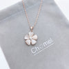 Flower Simulated Moonstone Necklace.