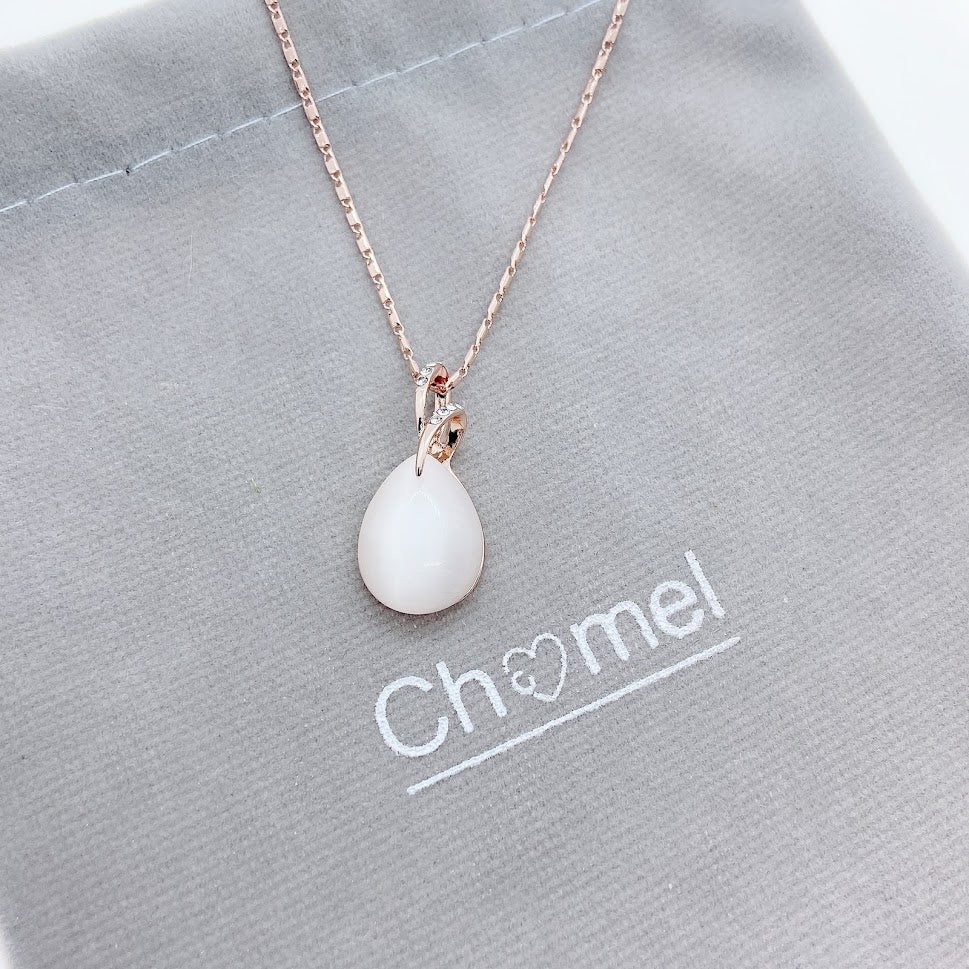 Teardrop Simulated Moonstone Necklace.