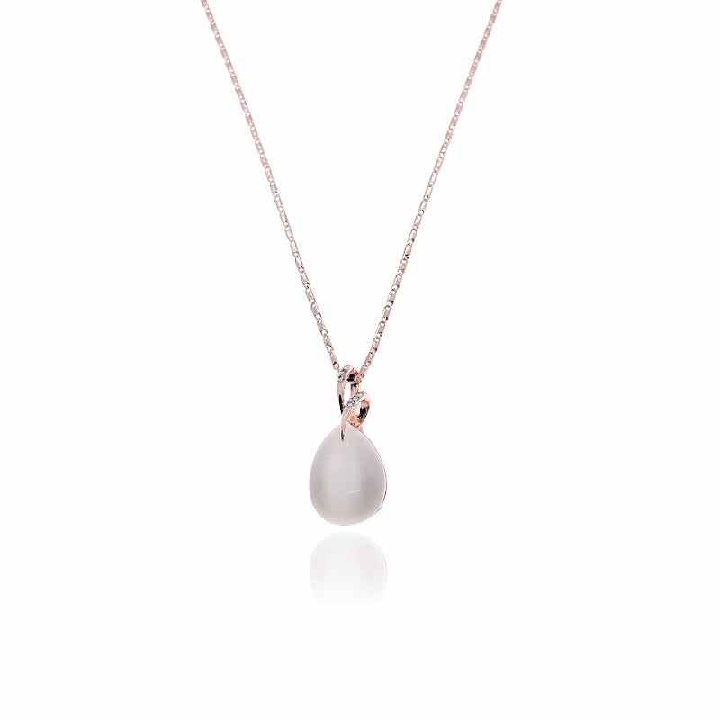 Teardrop Simulated Moonstone Necklace.