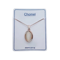 Oval Simulated Moonstone Necklace.