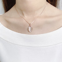 Oval Simulated Moonstone Necklace.