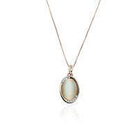 Oval Simulated Moonstone Necklace.