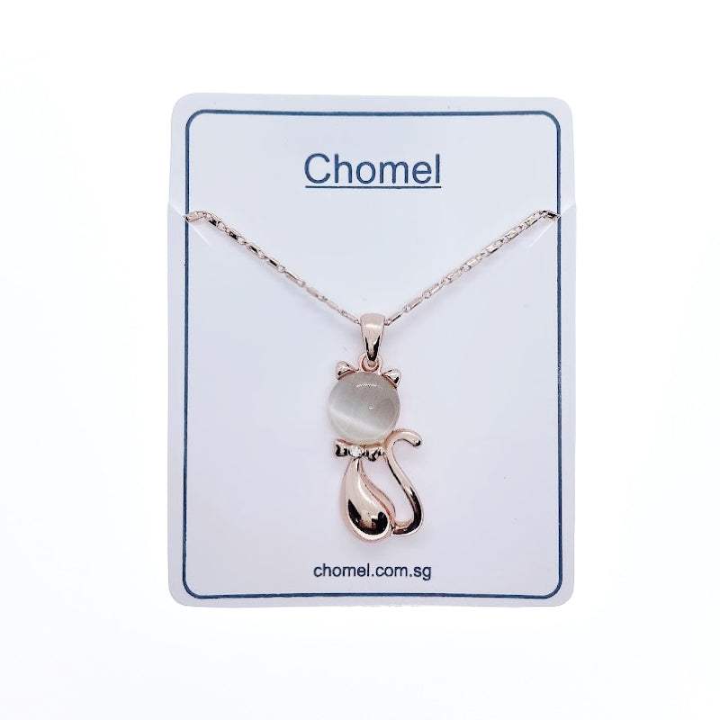 Cat Simulated Moonstone Necklace.