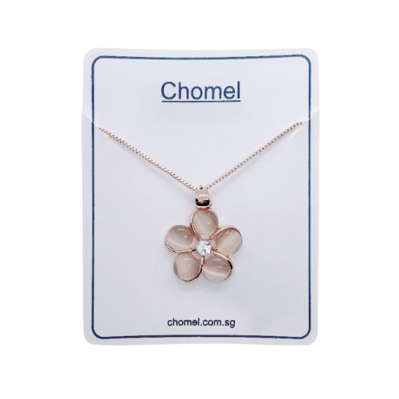 Flower Simulated Moonstone Necklace.
