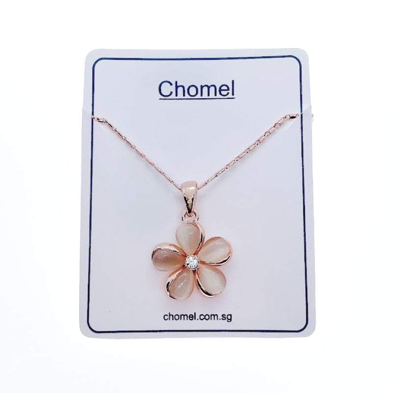 Flower Simulated Moonstone Necklace.