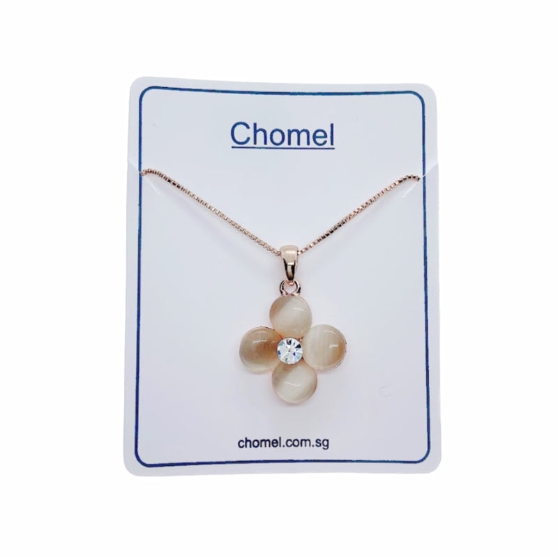 Flower Simulated Moonston Necklace.