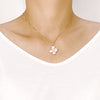 Flower Simulated Moonston Necklace.