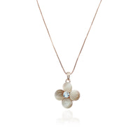 Flower Simulated Moonston Necklace.