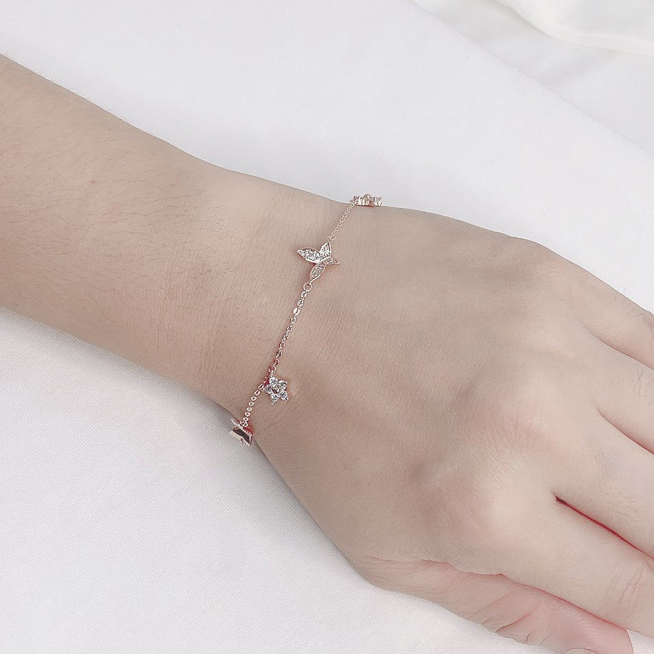 Butterfly & Star Cubic Zirconia Bracelet.